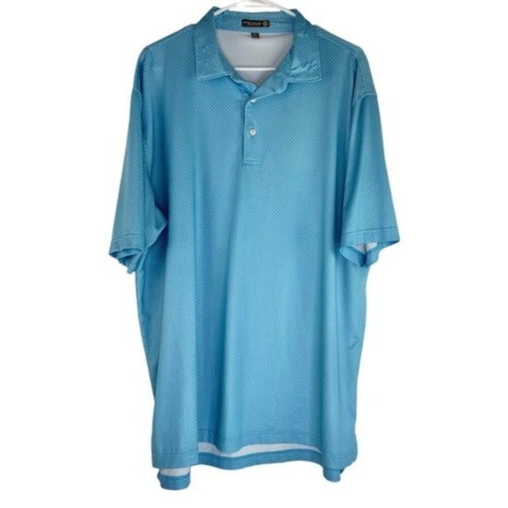 Peter Millar Summer Comfort Blue Short Sleeve Polo